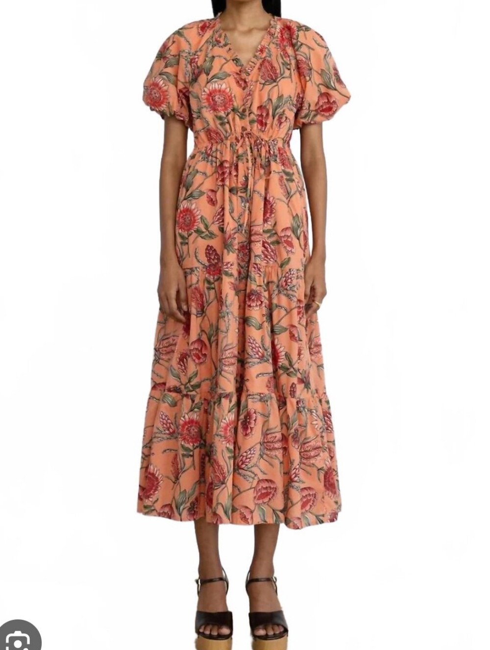 Banjanan Poppy Peach Midi Dress Size L
